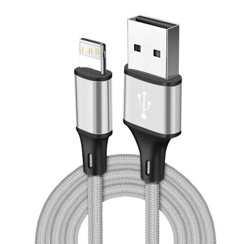 3 m langes, nylonummanteltes USB-Kabel, kompatibel mit iPhone, blau 2