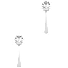 Lot de 2 cuillères à spaghetti polyvalentes en acier inoxydable, cuillères à spaghetti pratiques