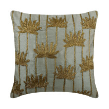 HomeCentric Anpassat Kuddfodral, Dekorativt Silver 2-pack, 30x30 cm, Sidenlotus & Pärlor, Kompatibelt med modern blomsterdekor
