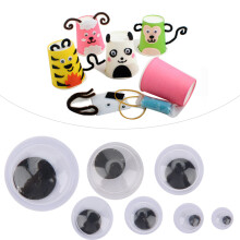 800PCS Flexible Plastic Toy Eyes Black & White 4-12mm for Crafts & DIY Projects