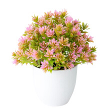 Washranp konstgjorda blommor med krukväxt, UV-resistent blommig grönska i konstplast för heminredning