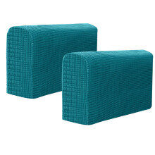 Lot de 2 housses élastiques universelles pour accoudoirs de canapé, serviettes latérales simples, tissu de protection pour la maison et le bureau
