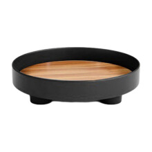 Rund förvaringsbricka i skandinavisk stil för vardagsrum, soffbord, kontor - Kompatibel med aromaterapi, kosmetika, parfym
