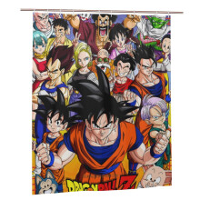 Dragon Ball -suihkuverhosetti 66x72 tuumaa koukkuilla, vedenpitävä polyesteri, konepestävä, helppohoitoinen kylpyhuoneen kylpyammeen sisustus