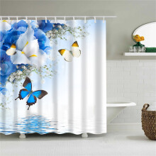 Bedrukt douchegordijn van polyester, schimmelwerend, voor de badkamer en als scheidingswand, 150 x 180 cm.