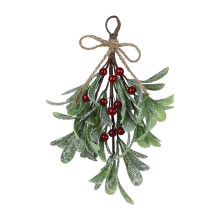 Branche de corde avec fleurs d'automne, compositions florales de Pâques pour cimetière, baies de gui Petite Fores Cabilock, pic floral de Noël