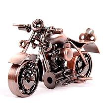 Figurine décorative de moto en fer, sculpture de moto en bronze, pour bureau.
