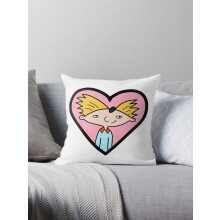 Housse de coussin décorative Hey Arnold en forme de cœur, neuve, 40 x 40 cm, réversible.