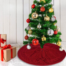 Jupe de sapin de Noël EGYMEN, en maille douce, facile à utiliser, 46 cm (18,1 pouces), pour petits sapins et sapins fins.