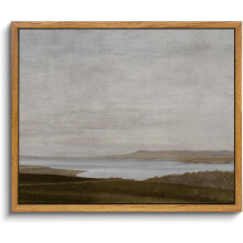 Tableau encadré vintage représentant une campagne paisible, compatible avec une décoration de style ferme, 23 x 28 cm (9 x 11 pouces) pour le