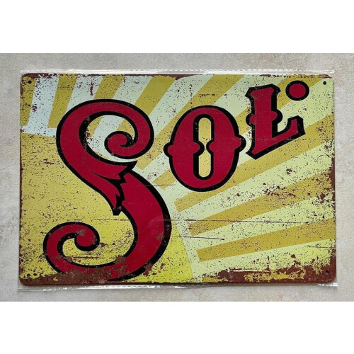 ΜΕΤΑΛΛΙΚΗ ΠΛΑΚΕΤΑ ΜΕΓΑΛΙΚΗΣ ΜΠΥΡΑΣ SOL, ΜΠΑΡ, ΠΑΜΠ, ΛΑΓΚΕΡ, ΑΝΘΡΩΠΙΝΟ, ΣΠΗΛΑΙΟ,