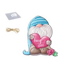 Miayilima appende decorazioni per San Valentino con gnomi per la porta d'ingresso, cartello di San Valentino in legno, ghirlanda per la porta di San