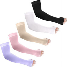 5-Pairs Cooling Sun Sleeves UV Protection Arm Sleeves Arm Cover Sleeve for Men Women
