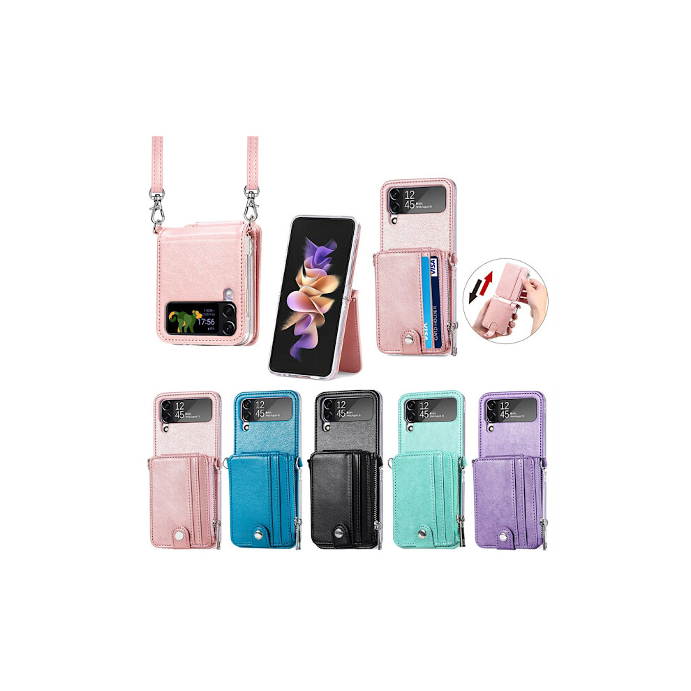 Compatible With Samsung Galaxy Z Flip 3 - Practical Case With Card Holder Black 9083649075401