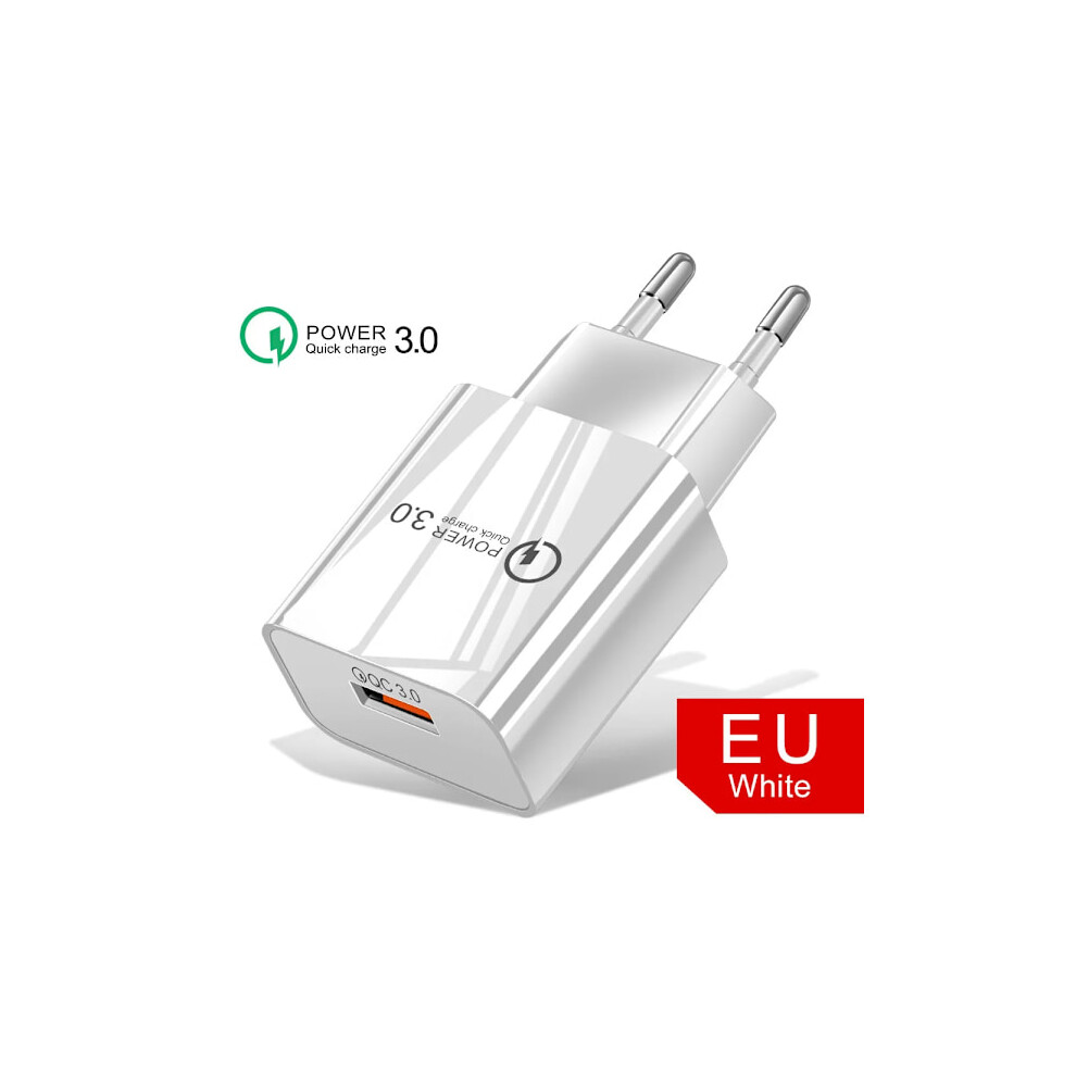 Nnbili 18W 3A Fast Charger Usb Qc 3.0 For Compatible With Iphone, Huawei, Samsung, Xiaomi 14, Redmi - Eu Plug, White 9083649075890