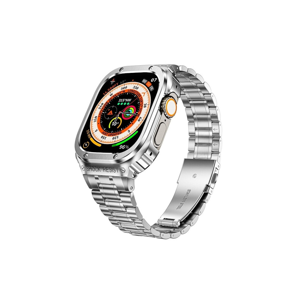 Compatible With Apple Watchwith Apple Watch Ultra 49Mm Watch Band With Case - Silver 9083649075371