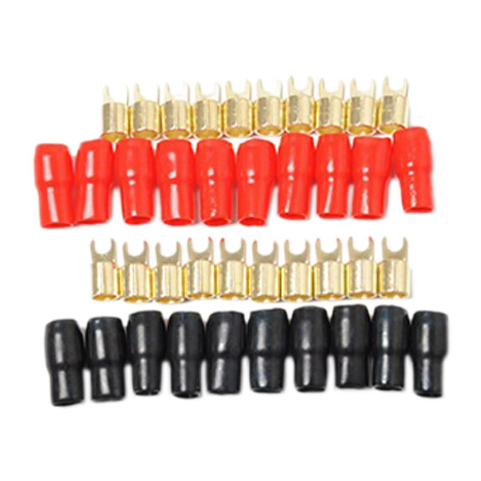 Terminal Spade Fork Adapter Connector Plug Crimp Barrier Spades Speaker Wire Terminal Plug-4Ga 9083649075982