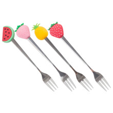 4pcs Fruit Forks Appetizer Dessert Forks Stainless Steel Fruit Picks Tableware