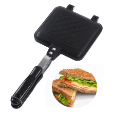 Double Sided Sandwich Maker Pan with Nonstick Surface and HeatResistant Handle for Grilled Paninis