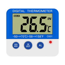 Poaug Digital Fridge Thermometer with Alarm, Max/Min Temp, LCD Display, compatible with indoor/outdoor use, White