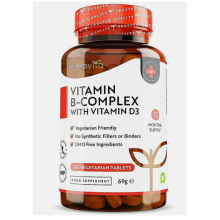 Vitamin B Complex B1B2B3B5B6B12 Biotin VIT D3 365 Tablets Nutravita