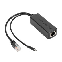 Plug and Play Power Over Ethernet USB Splitter Adapter, Auto Detecte Appropriate Power Output IEEE 802.3af Standard Splitter, 5V Micro USB Converter