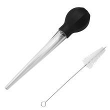 Stainless Steel Turkey Baster with Cleaning Brush, Heat Resistant Meat Baster Tube for BBQ Cooking