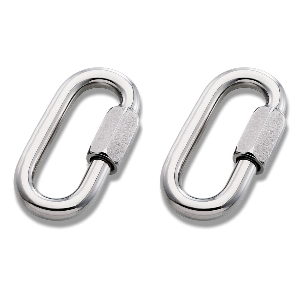 Stainless Steel 316 Quick Link 1/2 Inch Marine Grade Heavy Duty 2500Lb Load Capacity 2Pcs 9053599468486