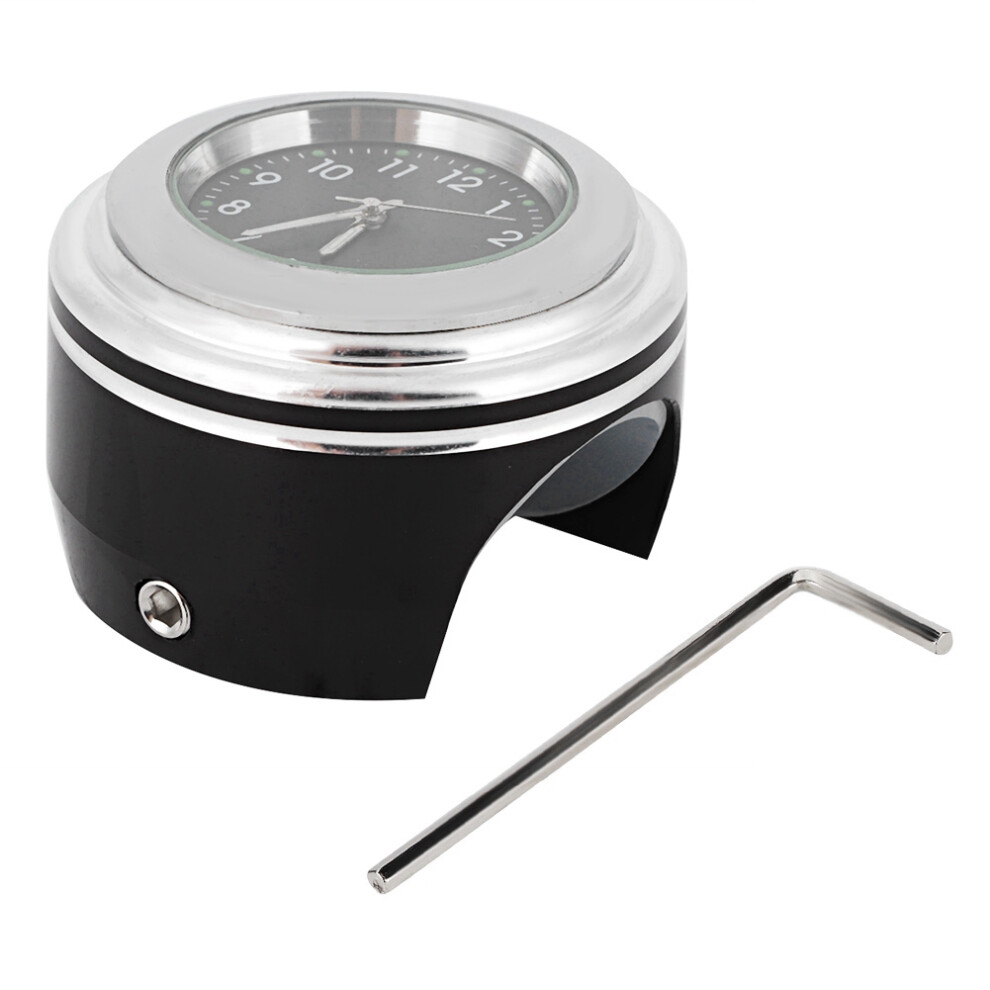 Waterproof Motorcycle Handlebar Clock Aluminum Alloy Time Keeping Dial Shock Resistant Easy To Install Illuminated Glow Marks For Custom Bikes 9464372508518