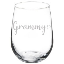 Wine Glass Goblet Grammy With Heart (17 oz Stemless)