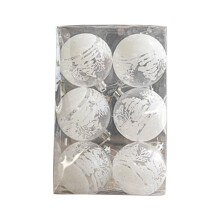 Diameter 6CM Transparent Christmas Ball Boxed Blue Transparent White Transparent Painted Acrylic Christmas Tree Decorations A Box Of 6