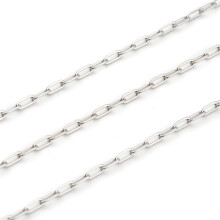 304 Stainless Steel Paperclip Chains Drawn Elongated Cable Chains Soldered Stainless Steel Color 4x2x0.5mm