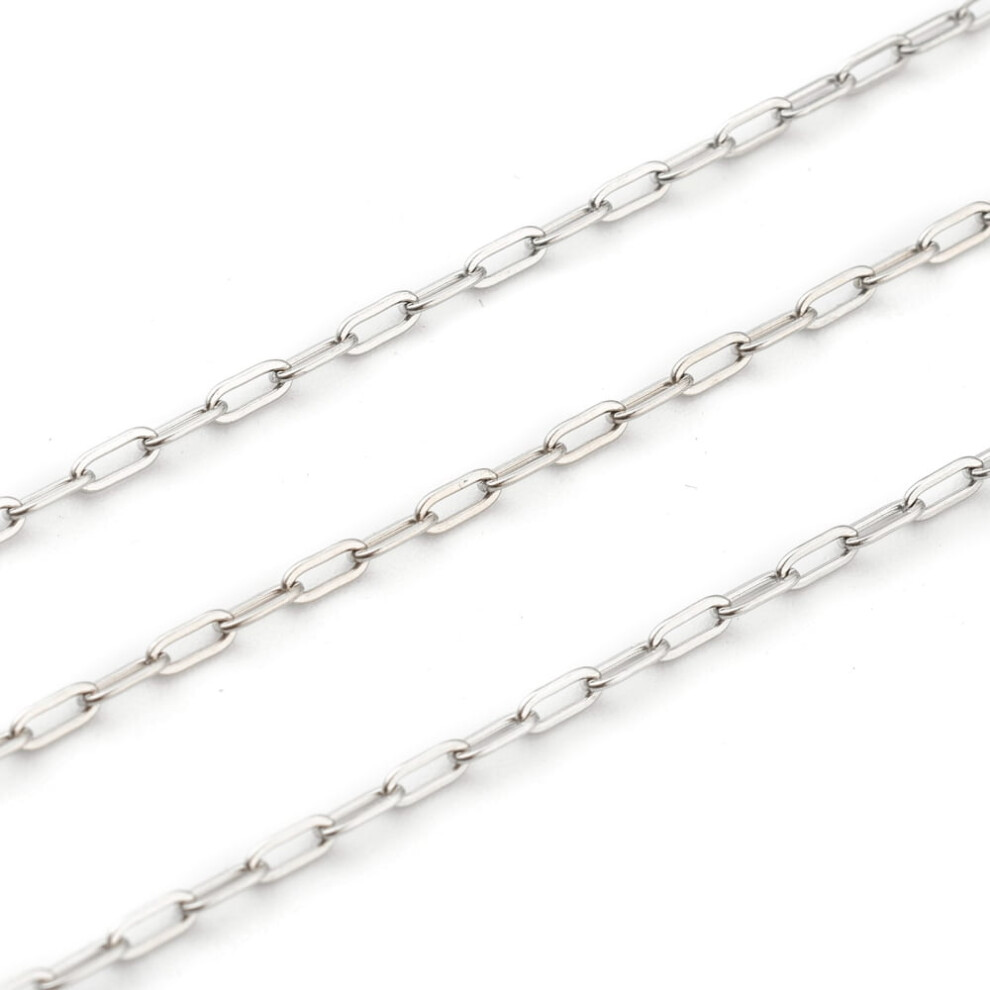 304 Stainless Steel Paperclip Chains Drawn Elongated Cable Chains Soldered Stainless Steel Color 4X2x0.5mm 9110895300015