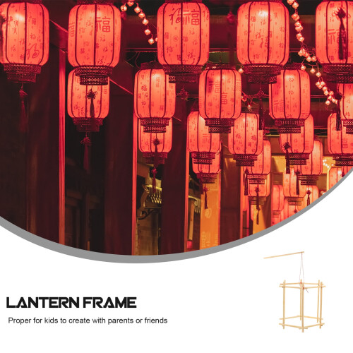 DIY Lantern Frame Bracket Unfinished Wood Lantern Frame Kids DIY Crafting Supply 1