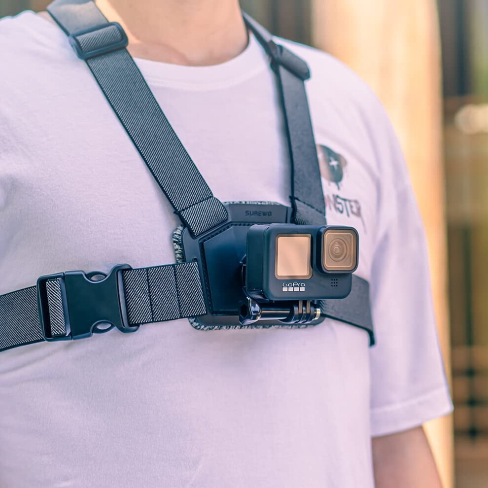 Chest Mount Harness Compatible With Gopro Hero10/9/8 Akaso, Insta360 One Rs, Dji Action 2 And More Action Black 9110895301234