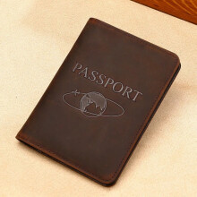Passport Holder RFID Blocking Genuine Leather on Cover for Passport Case Multifunctional Travel Airline Ticket Leather Case - Crazy horse leather
