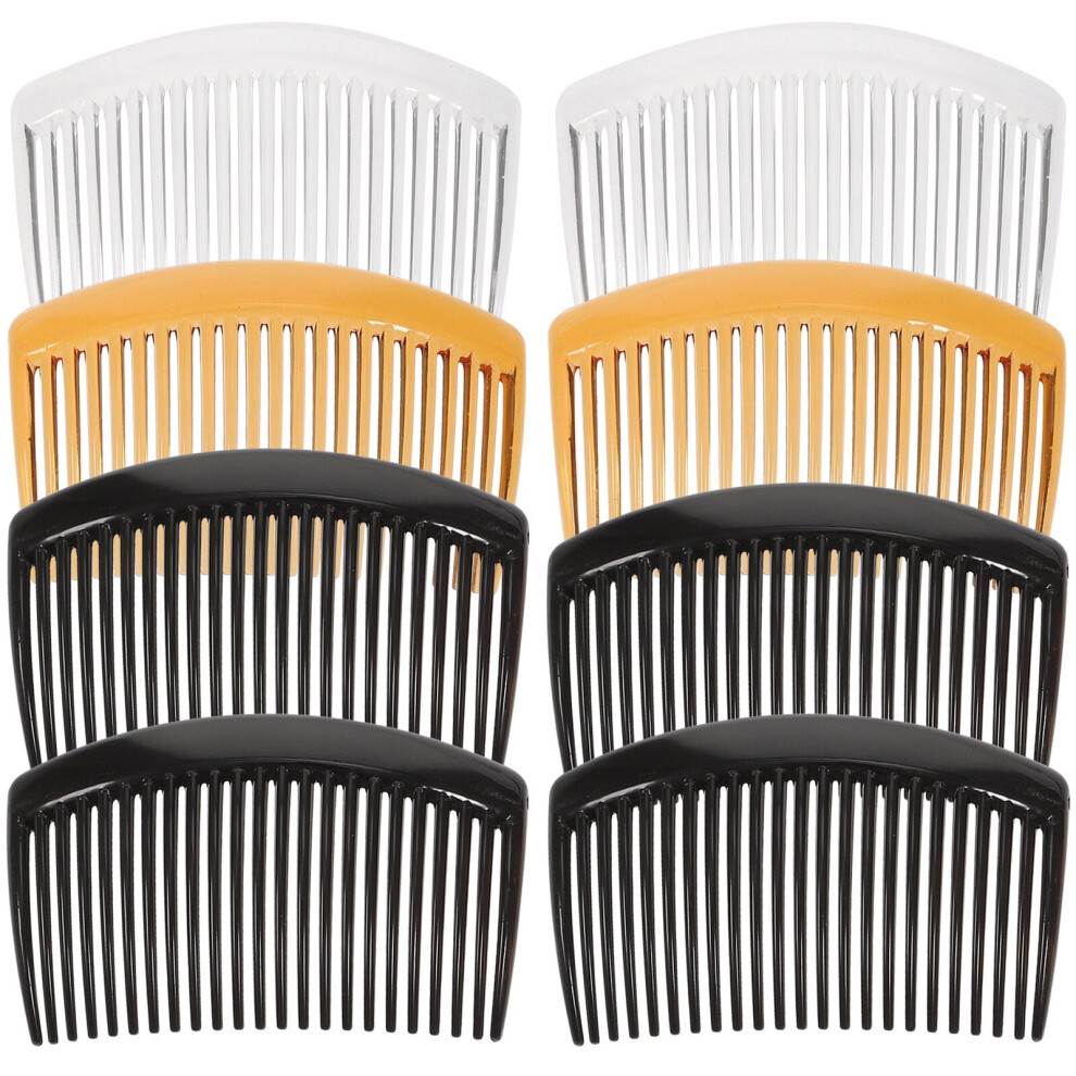 Unisex Black,Brown 10Pcs Plastic Haircut Combs 23 Teeths Hairdressing Hair Combs For Salon Home (Black + Transparent + Dark Brown + Light Brown)