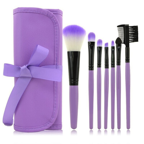 7pcs makeup brushes, professional make up set with case Black 1