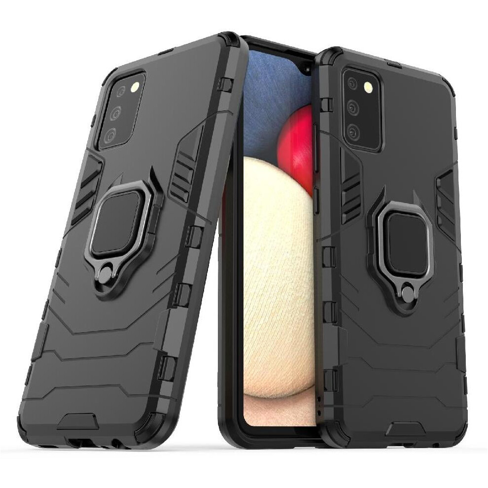 Case For Compatible With Samsung Galaxy A02s Military Drop Protection 360Rotating Ring Kickstand Shockproof Cover 9071309796995