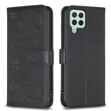 Flip Case for compatible with Samsung Galaxy A12 Pu Leather Wallet Card Slots Holder Kickstand Multi-color Clover Flower