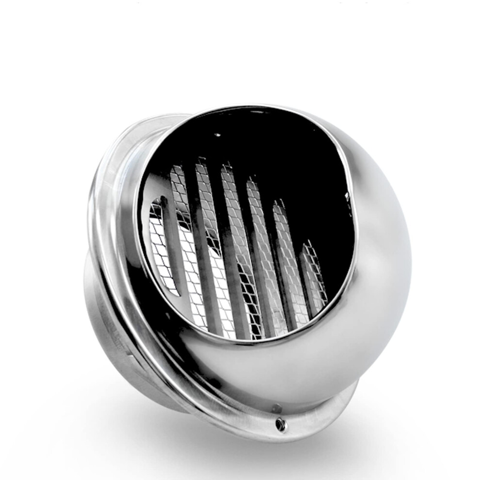 Stainless Steel Wall Vent 304 Round Louver Air Vent Cover Weatherproof Hood For Kitchen Bathroom 130Mm 9113335086210
