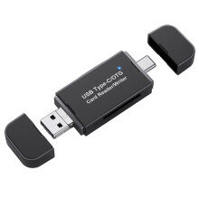 jixopn3in1Smart Memory MicroSD Card Reader, Διπλή κάρτα USB C3.0, Αντισεισμική, Plug & Play, συμβατό με Apple OTG