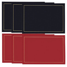Lot de 6 sets de table rectangulaires en similicuir imperméables pour la décoration de table.