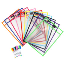 SUSHANG 6-delige documententas met vakjes, 6 stuks herbruikbare hoesjes in diverse kleuren, documentbeschermers, 6 ml