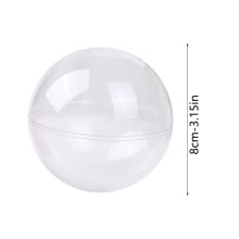 5 Pack 5cm Clear Plastic Refillable Christmas Balls, Colored Decoration DIY Acrylic Ornament Kit, Compatible with refill crafts