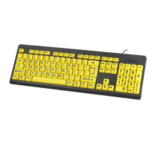 GARENAS Mechanical Keyboard for Gaming Ergonomic Elderly Keyboard to Eyes USB Wired Keyboard to Myopia Large Character Student Keyboard(Yellow)