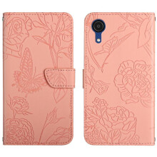 Blommor & Fjärilar Handledsskal till Samsung Galaxy A03Core, Stötsäkert Fallskyddande PU-läder Flipfodral