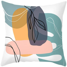 Federe in cotone e lino con motivo a foglie, cuscino decorativo per ufficio, divano, decorazione primaverile per la casa, federa quadrata con fiori