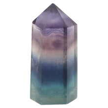 NIKOU Hexagonal Natural Fluorite Wand Stone Quartz Crystal Wand, Natural for Decoration Ornament(35mm-40mm)