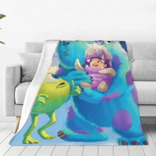 Couverture Monstres et Cie, motif anime mignon, compatible avec Disney, en flanelle ultra douce, légère et confortable pour enfants, idéale pour